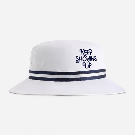 | Color: White w/ Navy / White / Navy Band