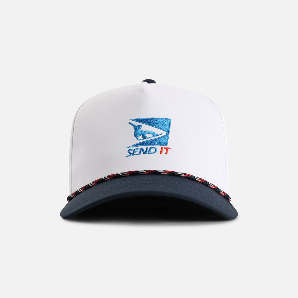 | Color: White / Navy w/ Navy / Red / White Rope