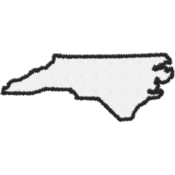 North Carolina Shape-White/Black