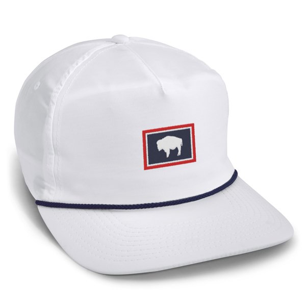 Wyoming State Flag Trucker Hat - Navy/Red