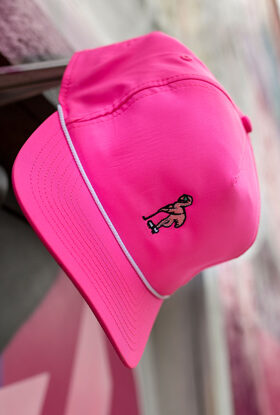 neon pink flamingo putter logo cap