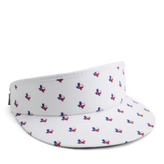 tour visor with texas state shape with flag inset