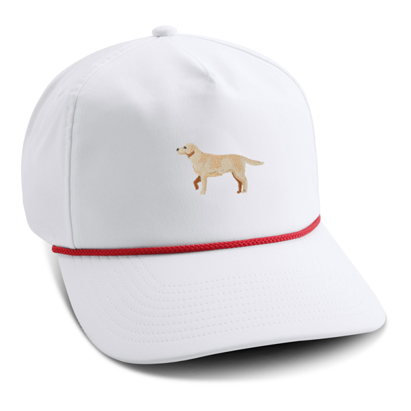 Men's Imperial White Rope Cap | Toby the Yellow Lab