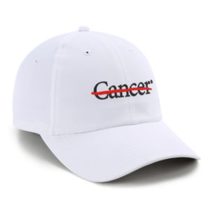 Imperial white performance cap with End Cancer on the front