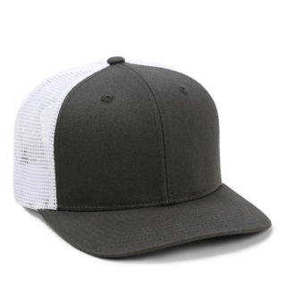 charcoal and white mile high fit mesh back cap