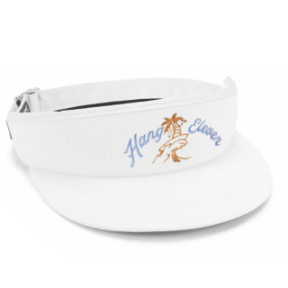 white terry cloth tour visor with hang eleven embroidery