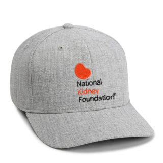 heathered grey cap featuring the national kidney foundation logo