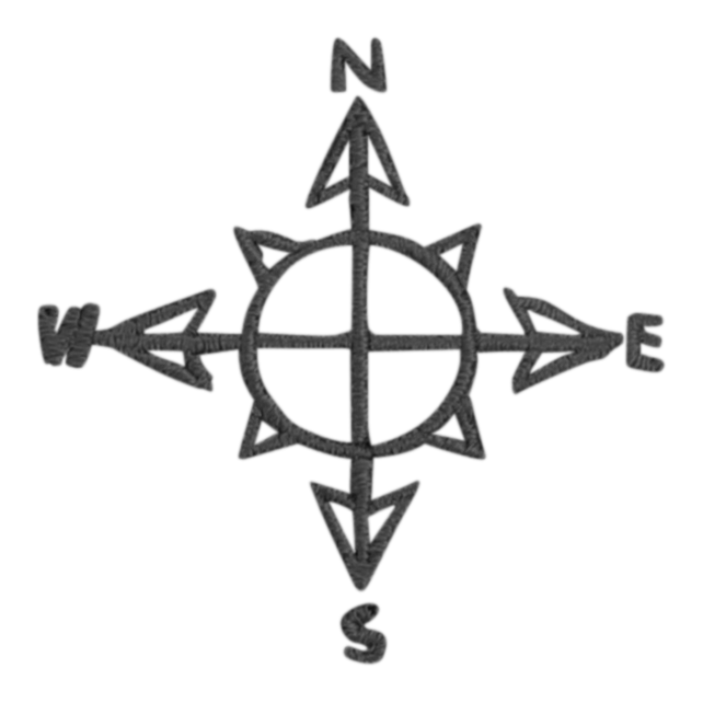 black compass embroidery