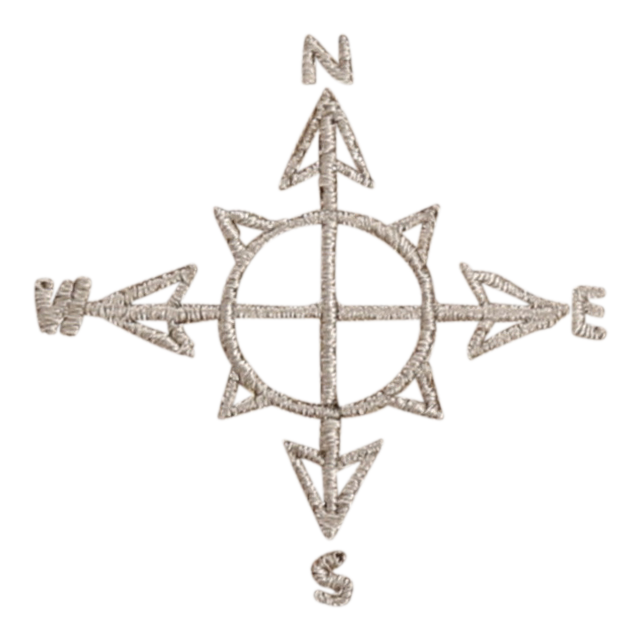 tan compass embroidery