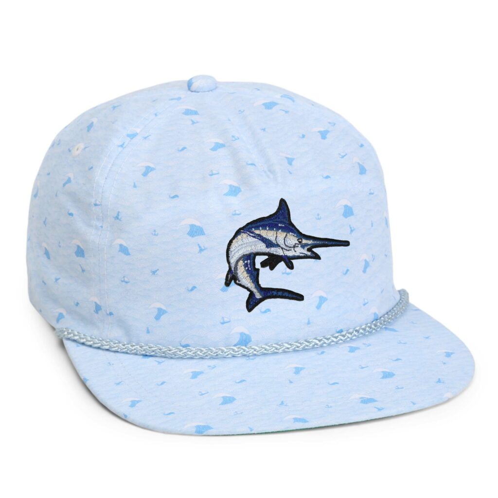 pattern print hat with marlin patch