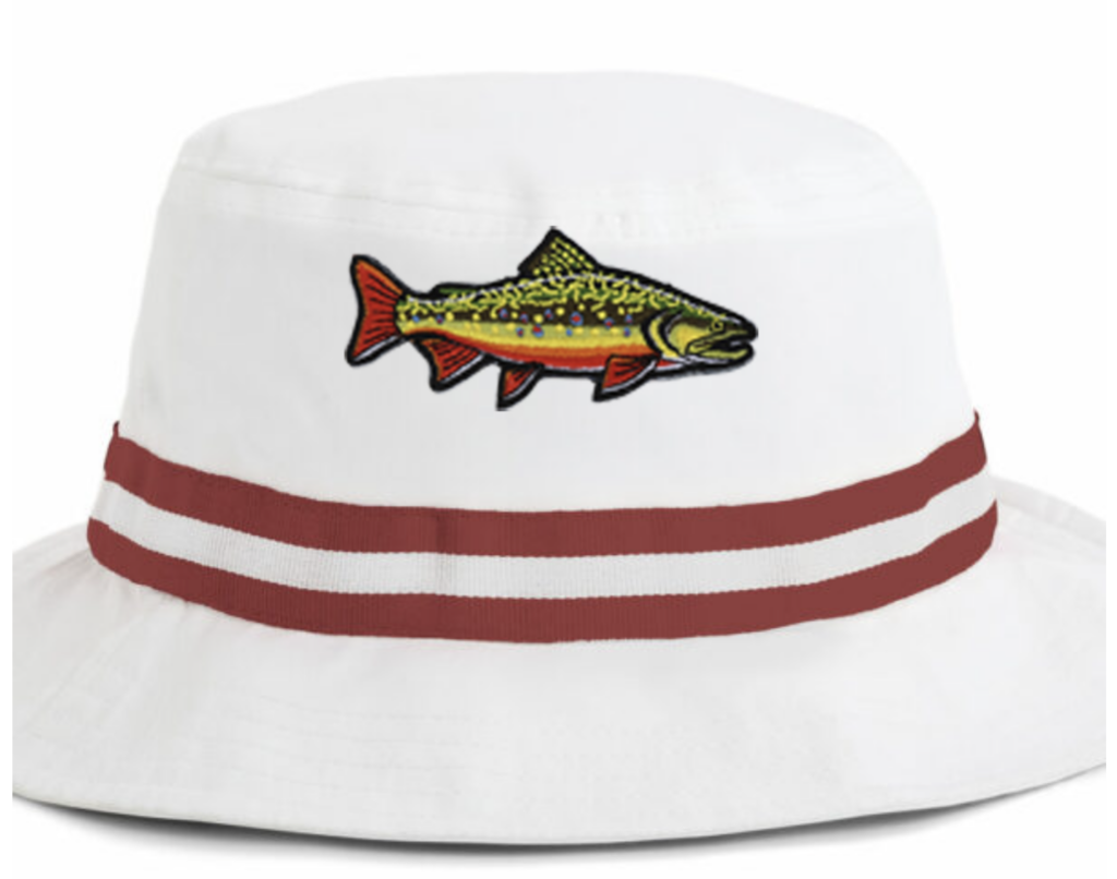 bucket hat with trout patch