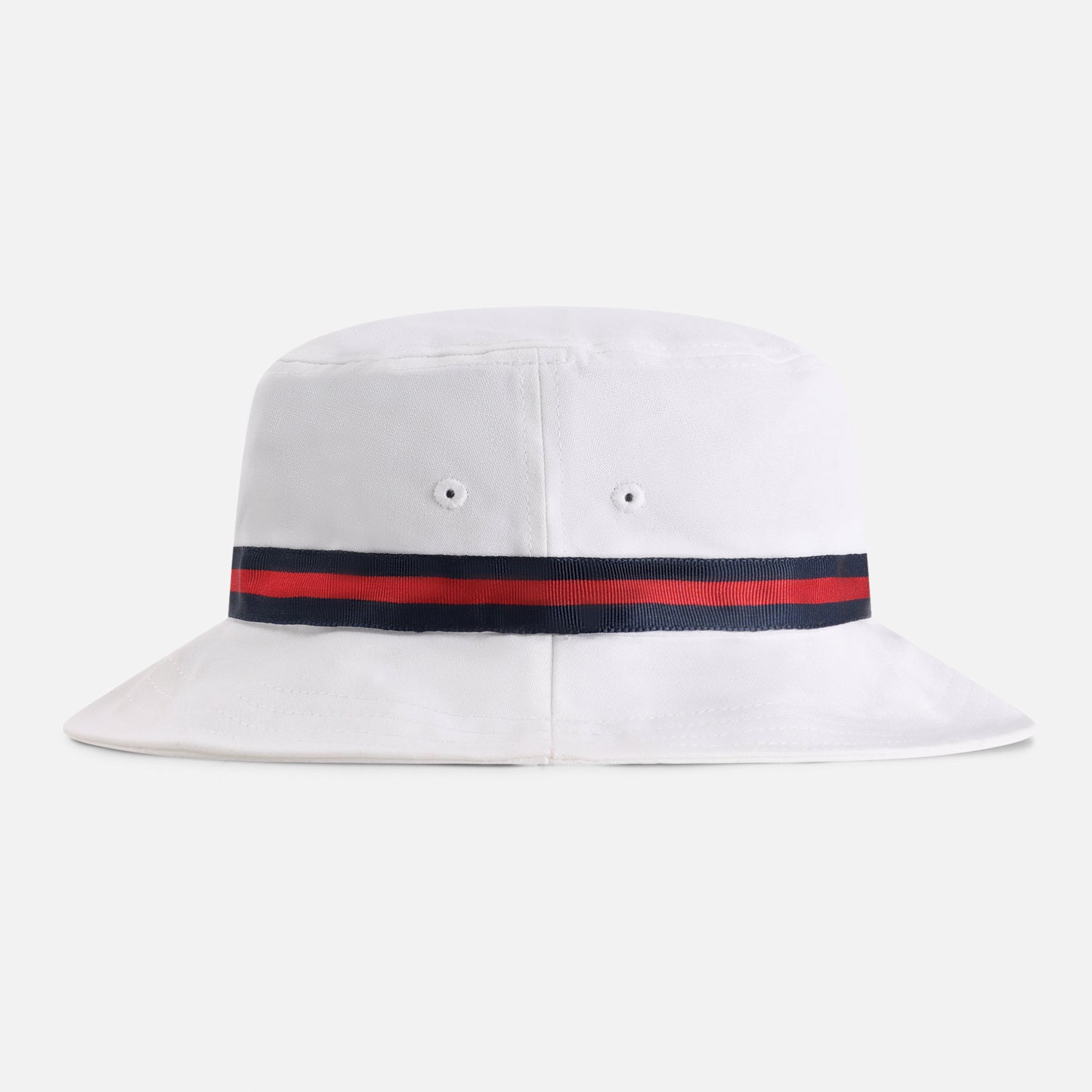 | Color: White w/ Navy / Red / Navy Band