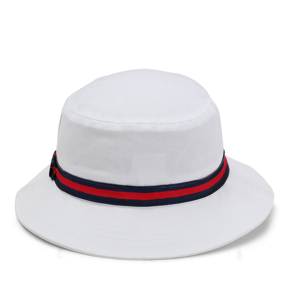 1371-WWN-4 | Color: White w/ Navy / Red / Navy Band