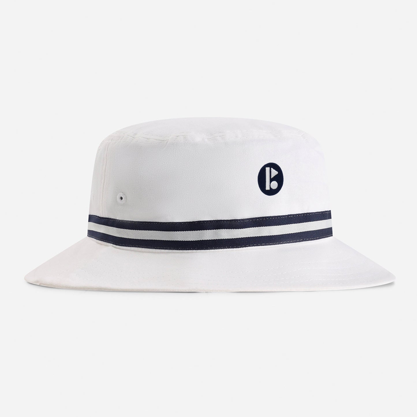 | Color: White w/ Navy / White / Navy Band