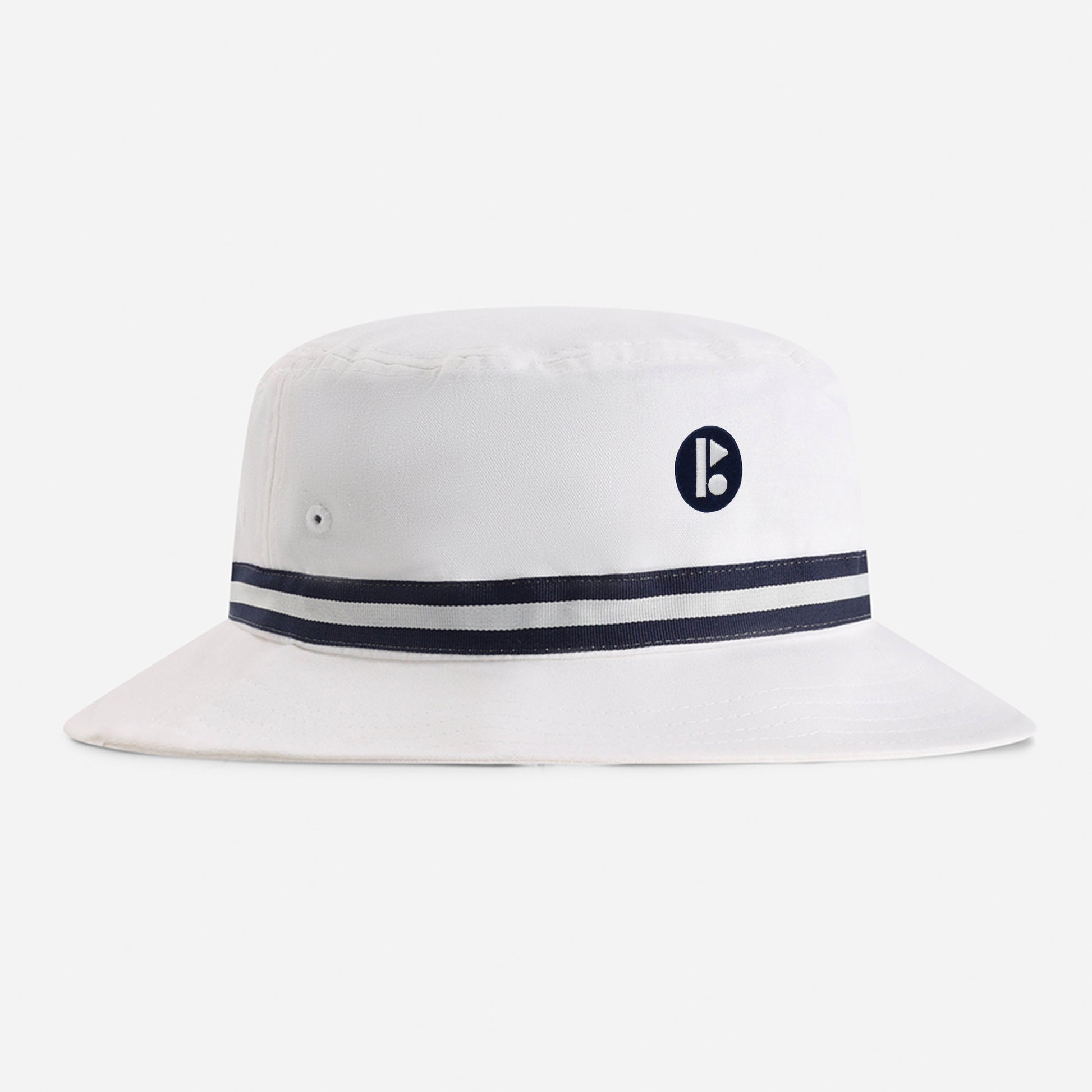 | Color: White w/ Navy / White / Navy Band