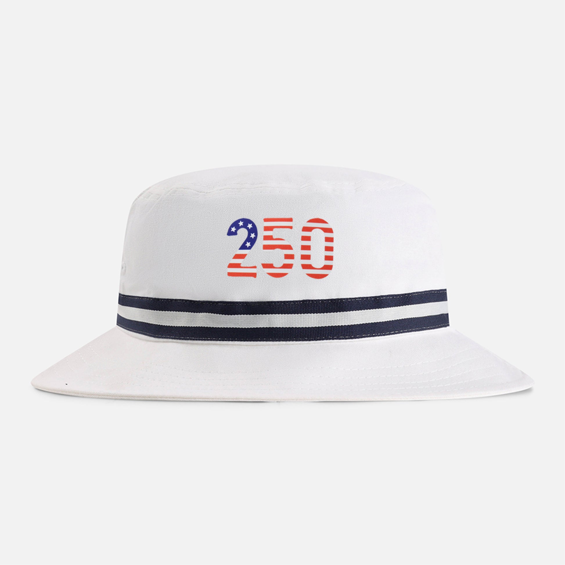 | Color: White w/ Navy / White / Navy Band