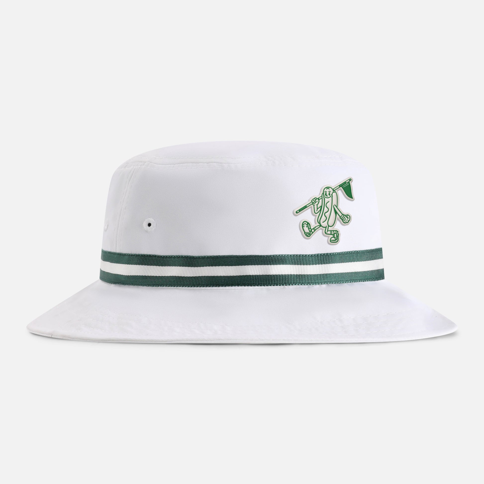 | Color: White w/ Dark Green / White / Dark Green Band