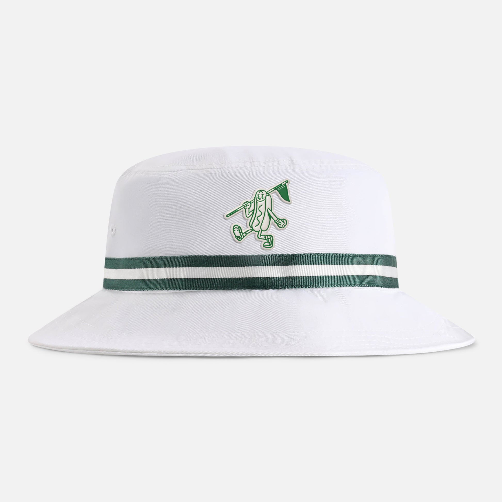 | Color: White w/ Dark Green / White / Dark Green Band