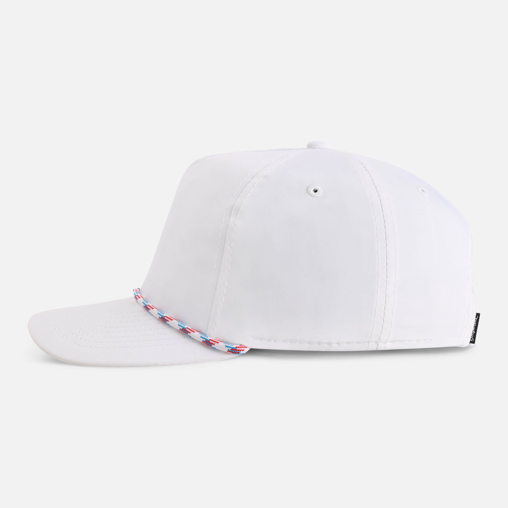 | Color: White w/ Light Blue & Red Rope