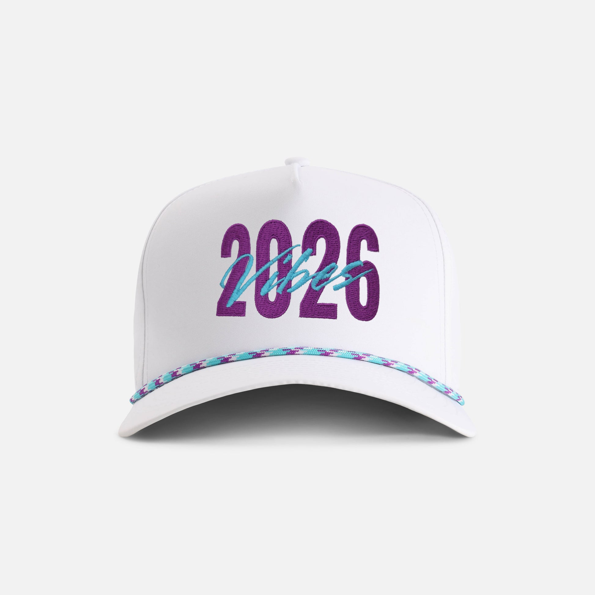 | Color: White w/ Teal & Purple Rope