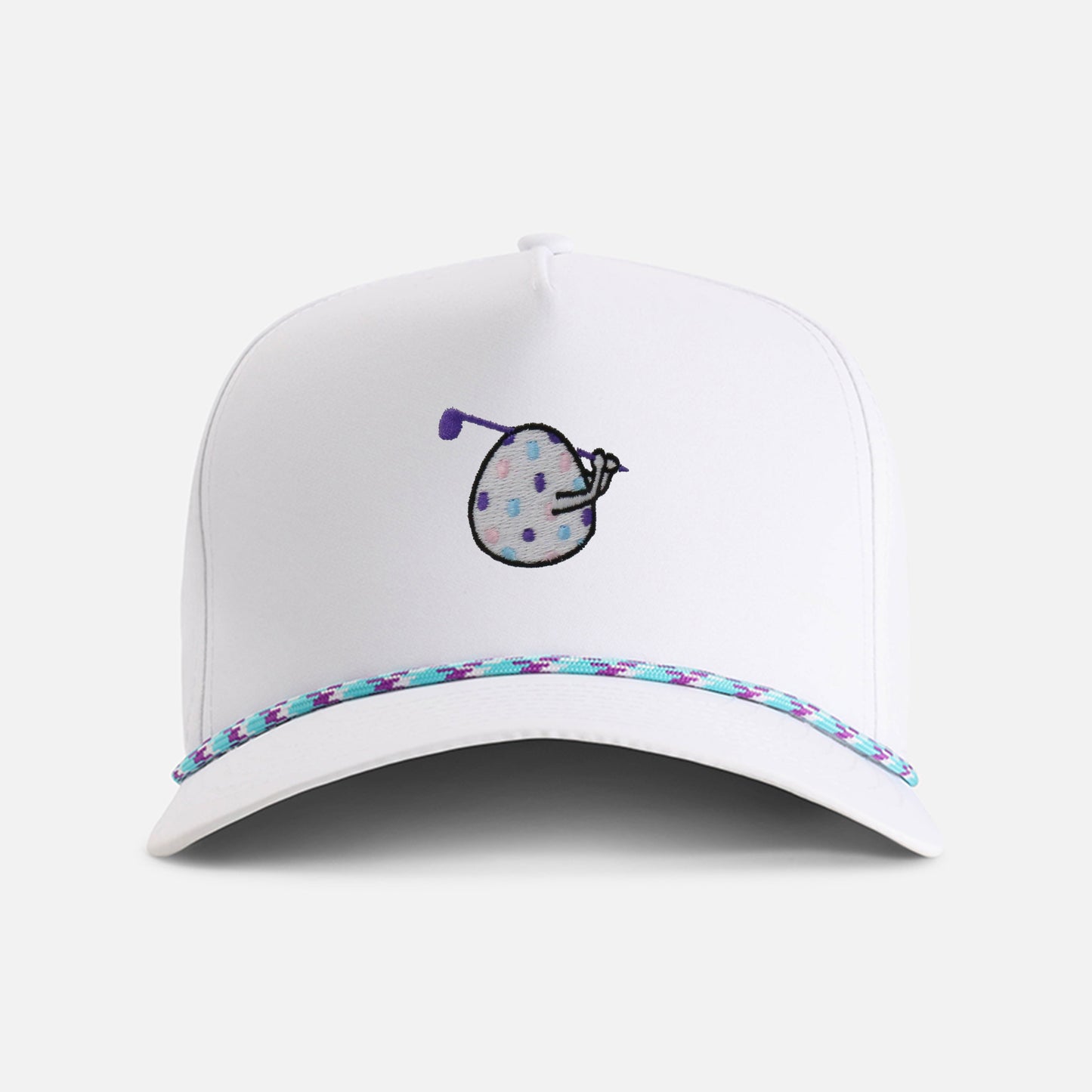 | Color: White w/ Teal & Purple Rope