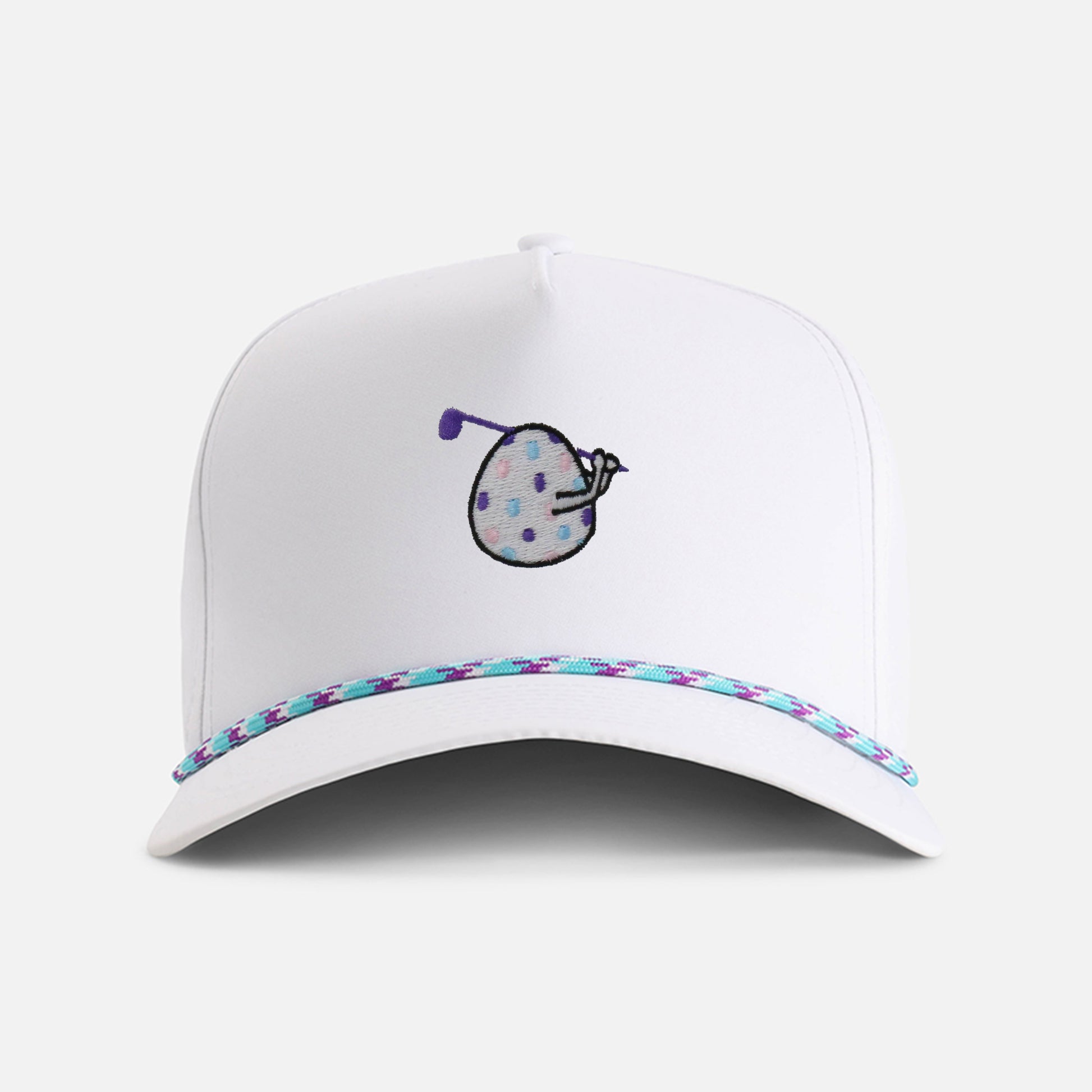 | Color: White w/ Teal & Purple Rope