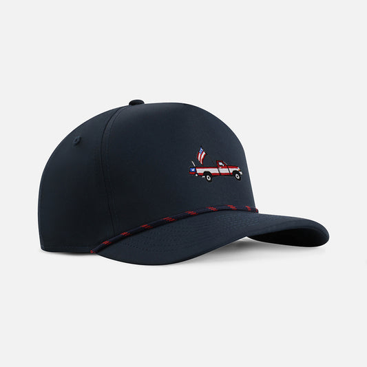 | Color: Navy w/ Red & Navy Rope