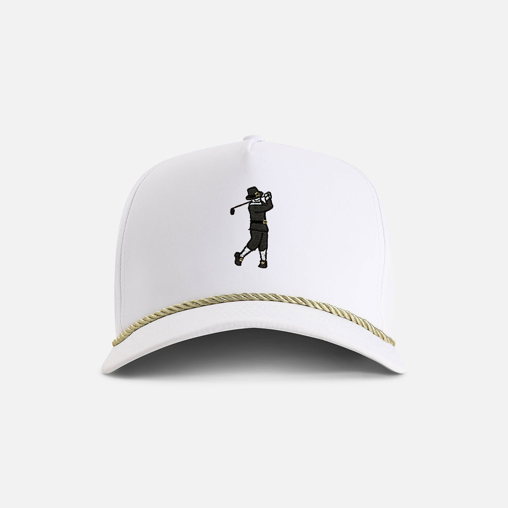 | Color: White w/ Metallic Gold Rope