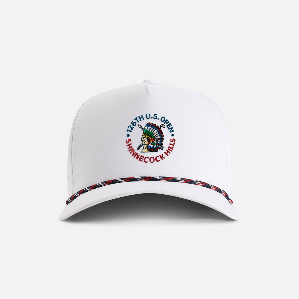 | Color: White w/ Navy-Red-White Rope