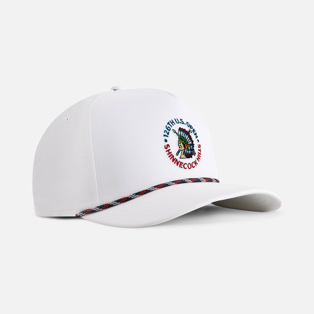 | Color: White w/ Navy-Red-White Rope