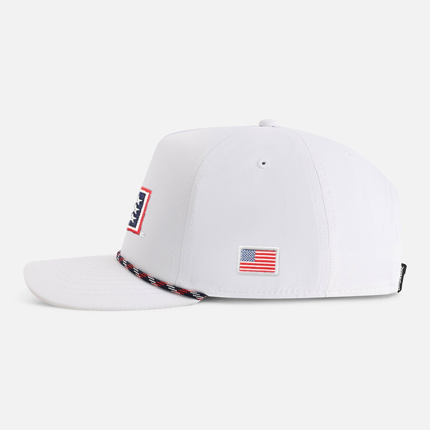 | Color: White w/ Navy-Red-White Rope