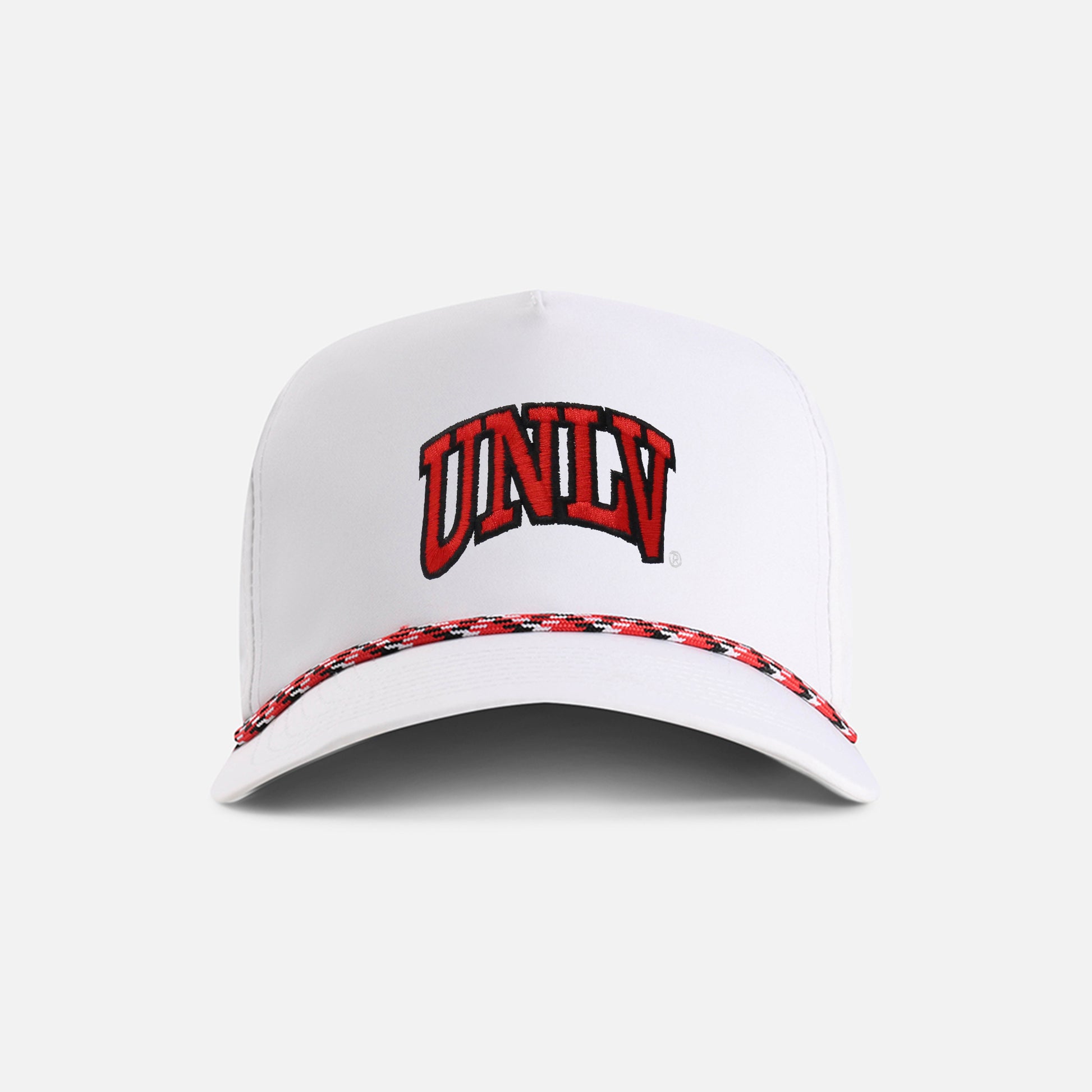 | Color: White w/ Red & Black Rope