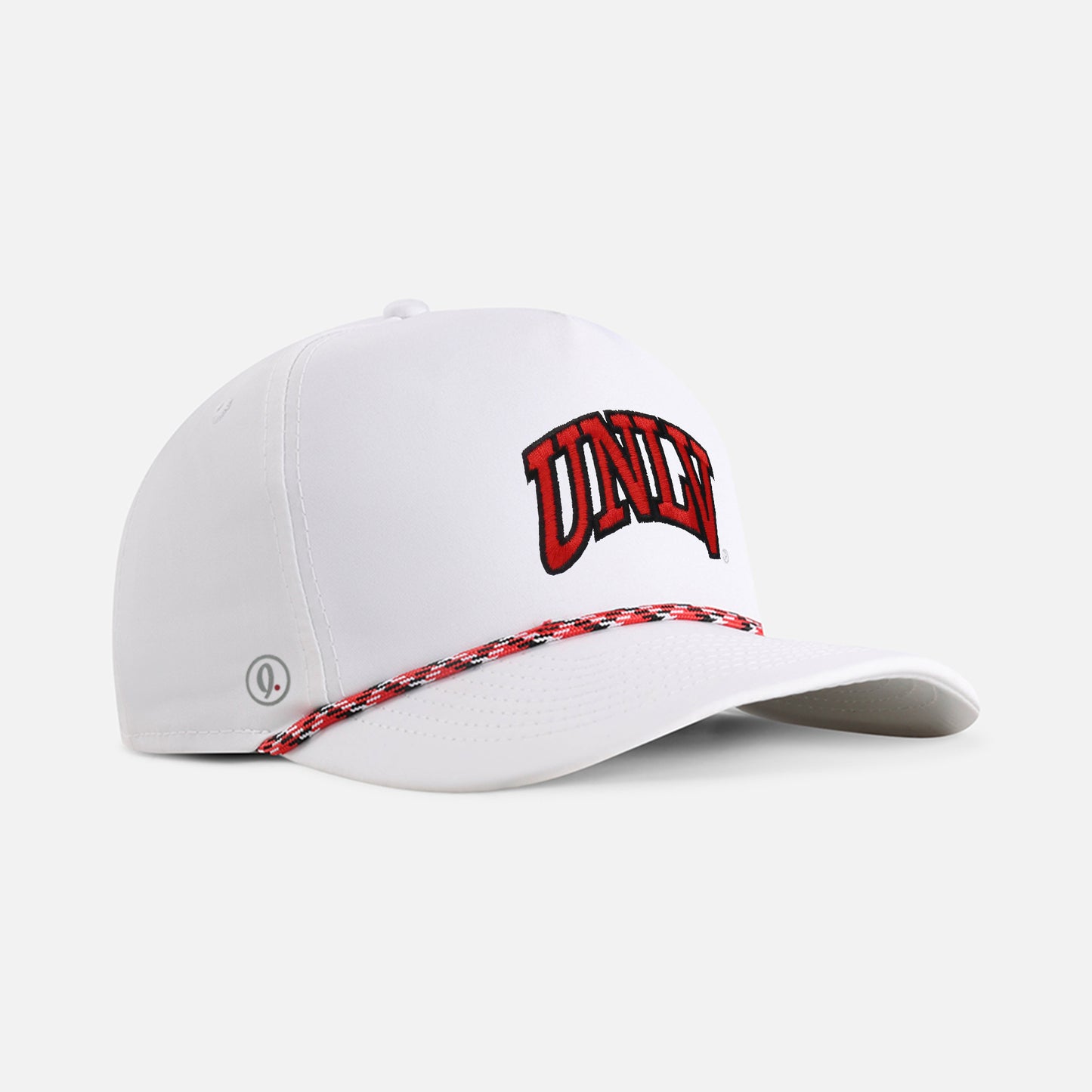 | Color: White w/ Red & Black Rope