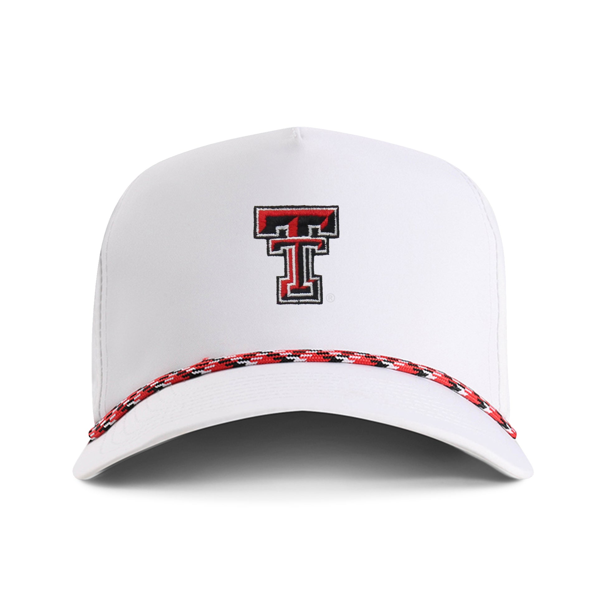 | Color: White w/ Red & Black Rope