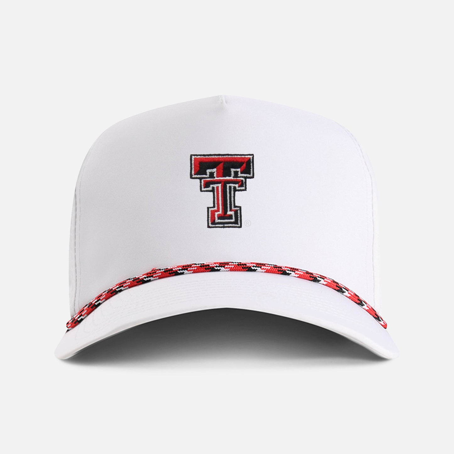 | Color: White w/ Red & Black Rope