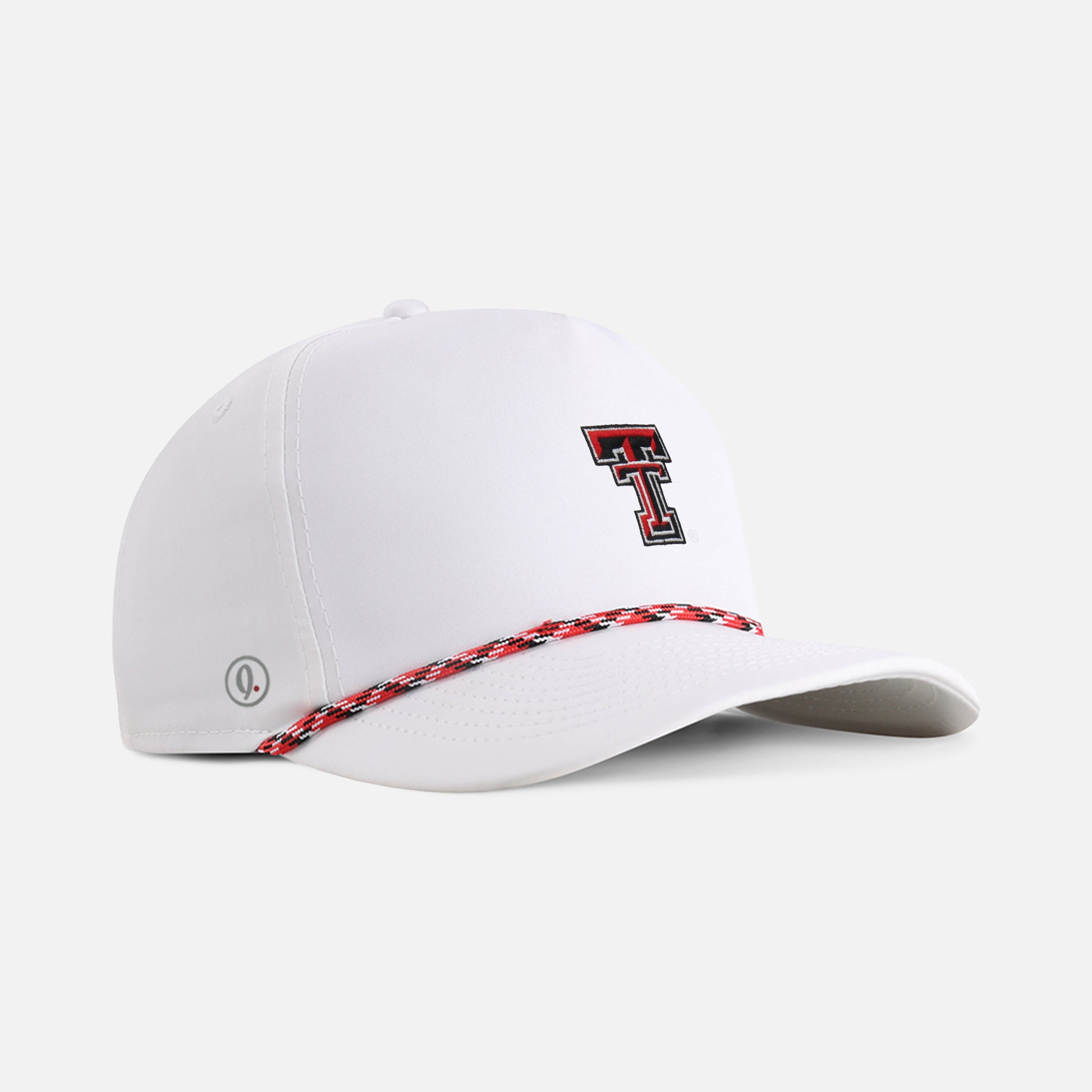 | Color: White w/ Red & Black Rope