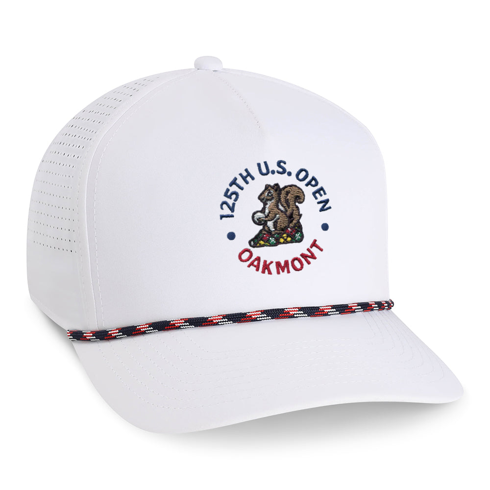 | Color: White w/ Navy-Red-White Rope