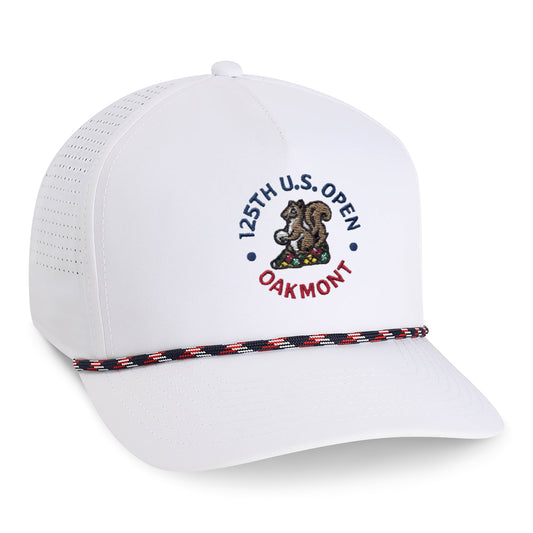 | Color: White w/ Navy-Red-White Rope