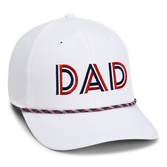 | Color: White w/ Navy-Red-White Rope