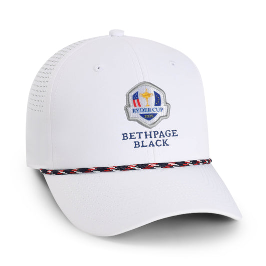 | Color: White w/ Navy-Red-White Rope