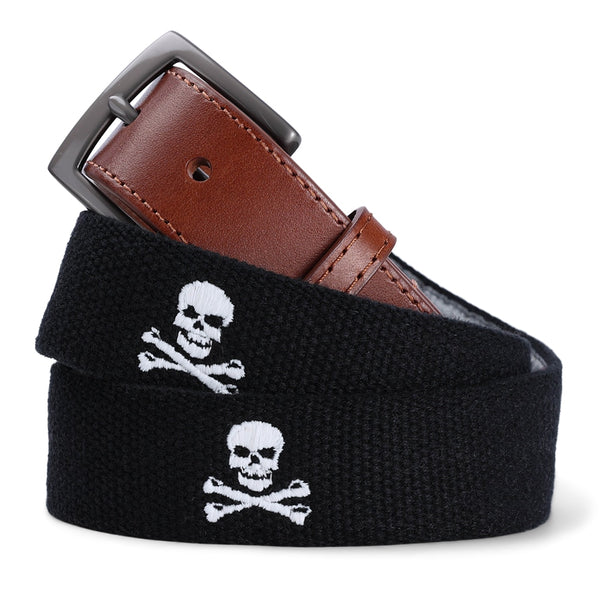 The Jolly Roger Skull and Bones - Embroidered Imperial Belt -