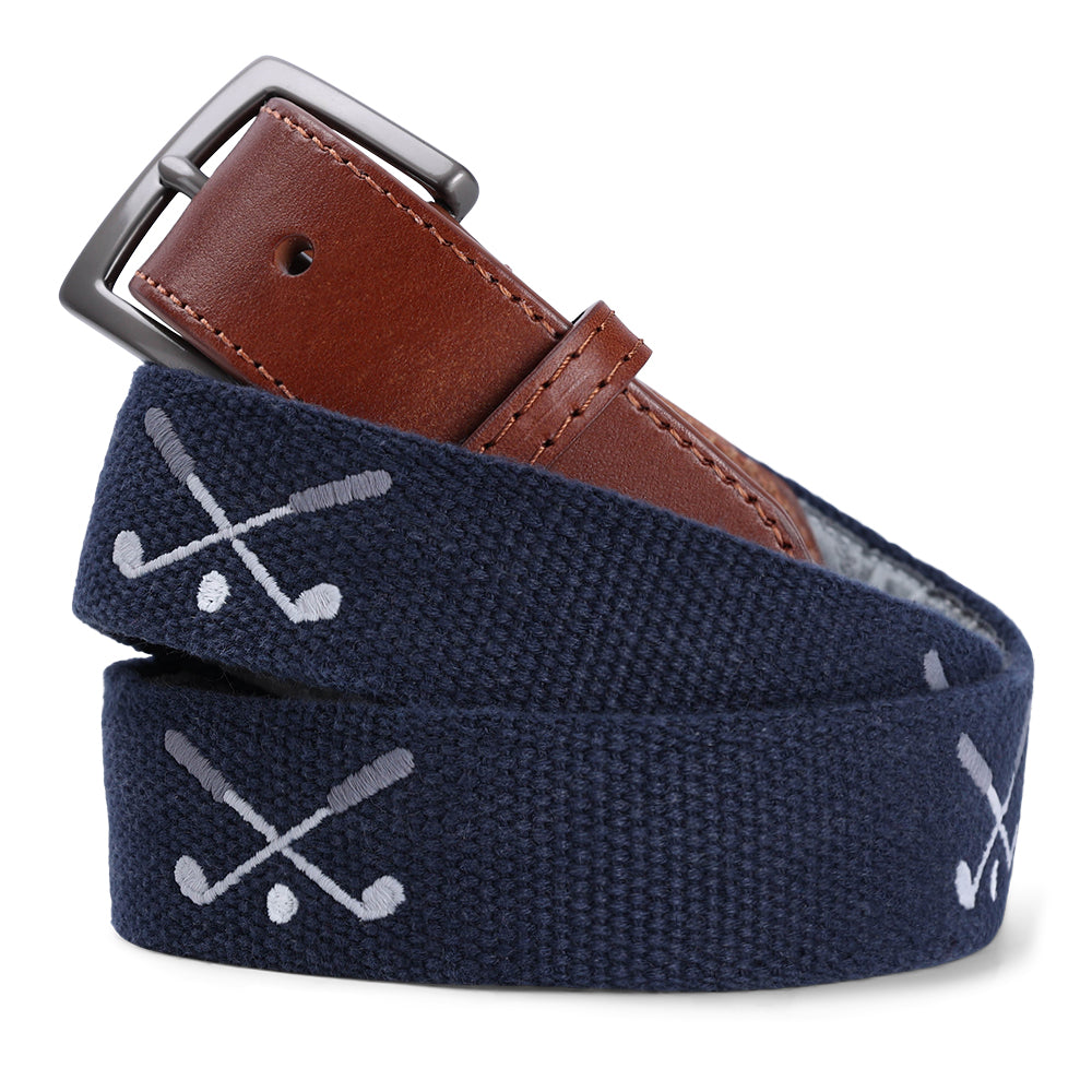 mens embroidered golf belts