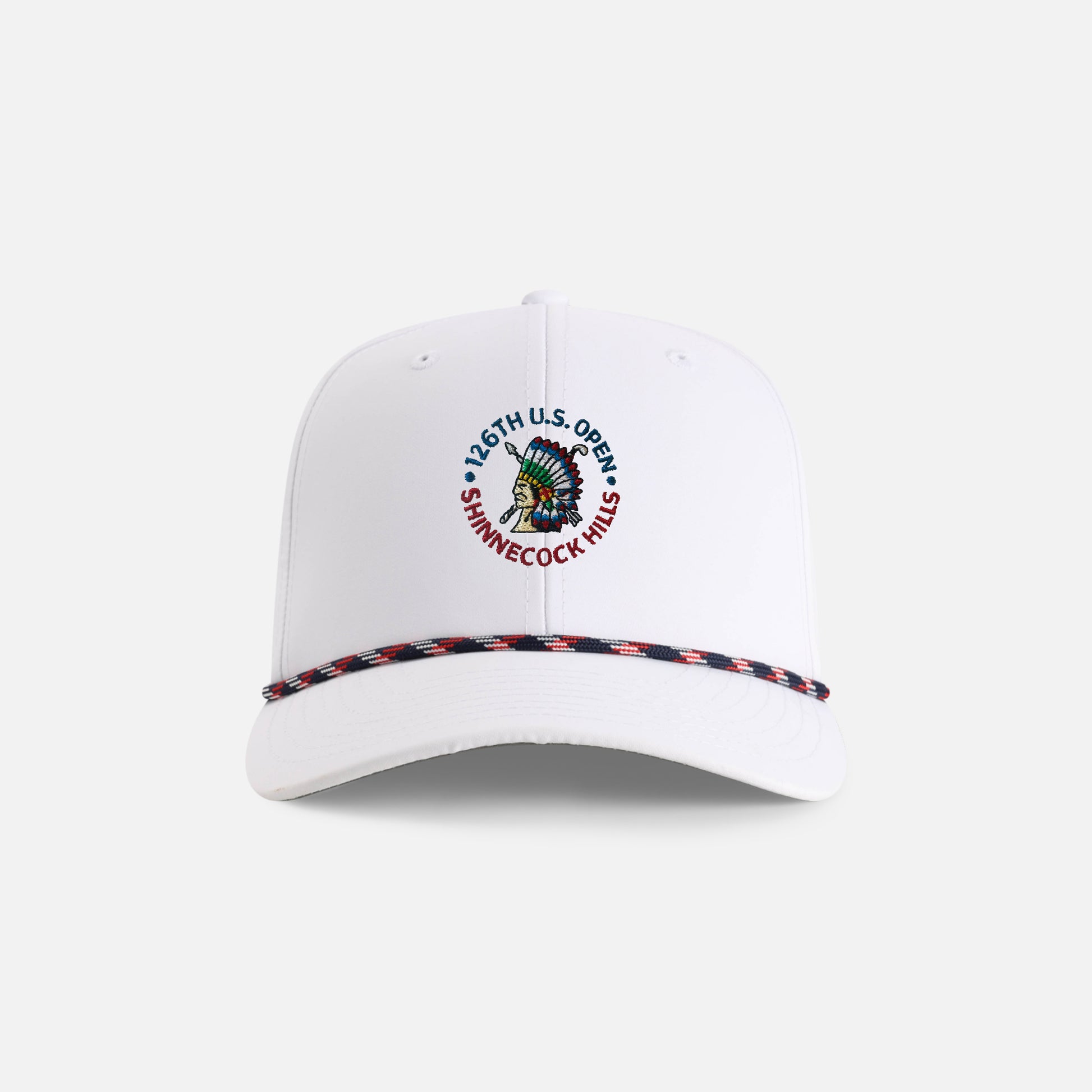 | Color: White w/ Navy-Red-White Rope