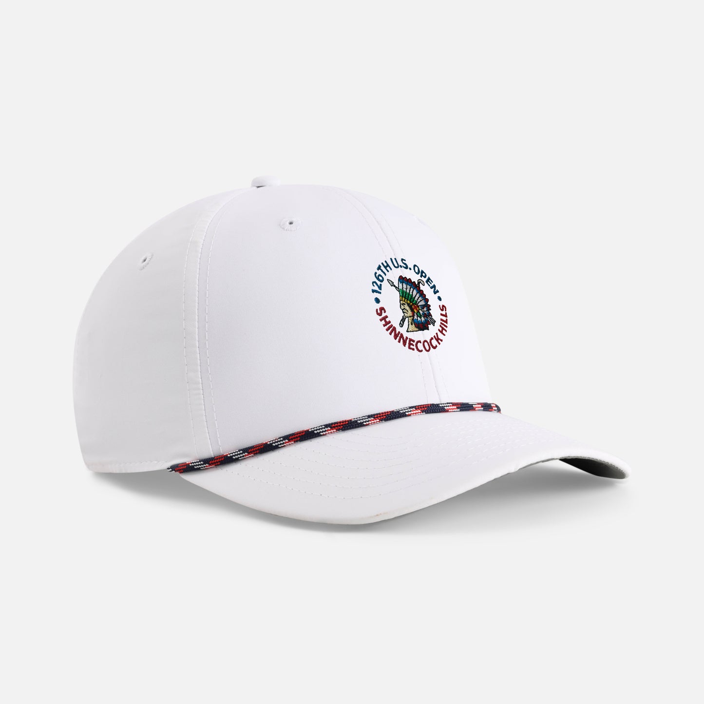 | Color: White w/ Navy-Red-White Rope