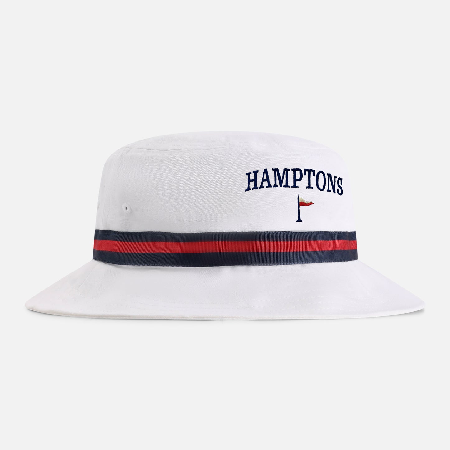 | Color: White w/ Navy / Red / Navy Band