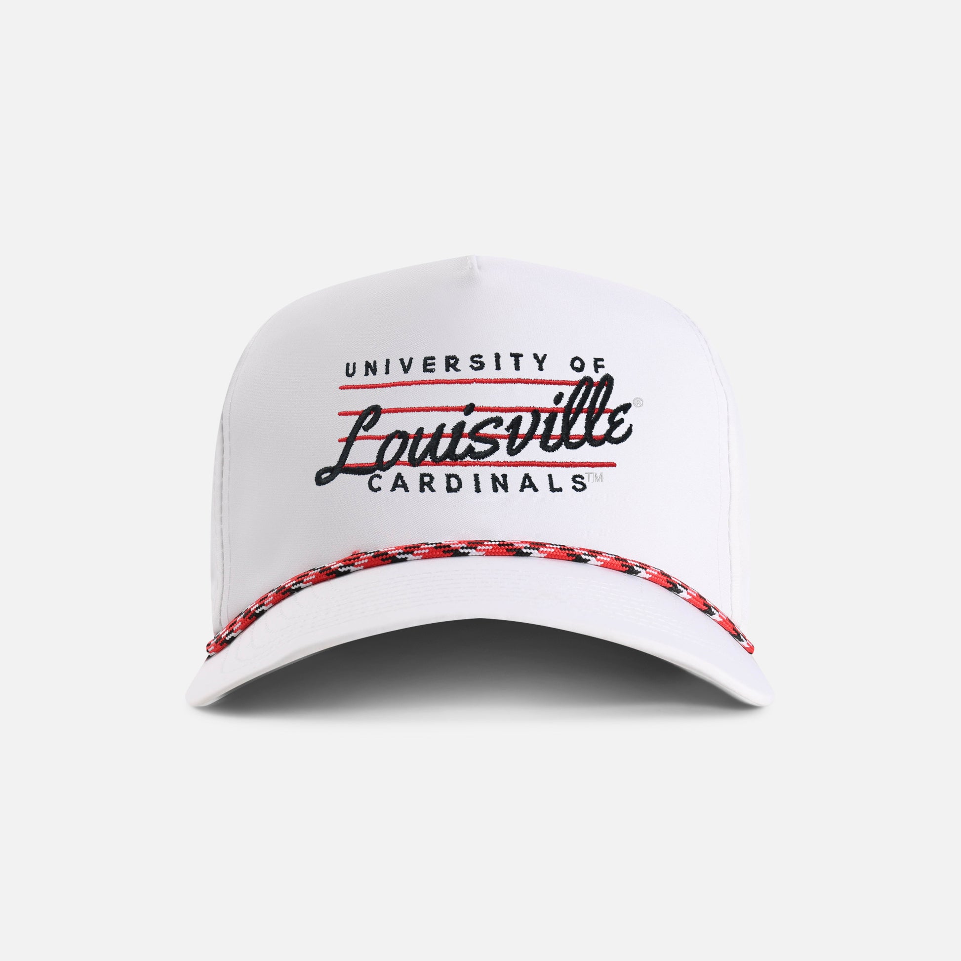 | Color: White w/ Red & Black Rope