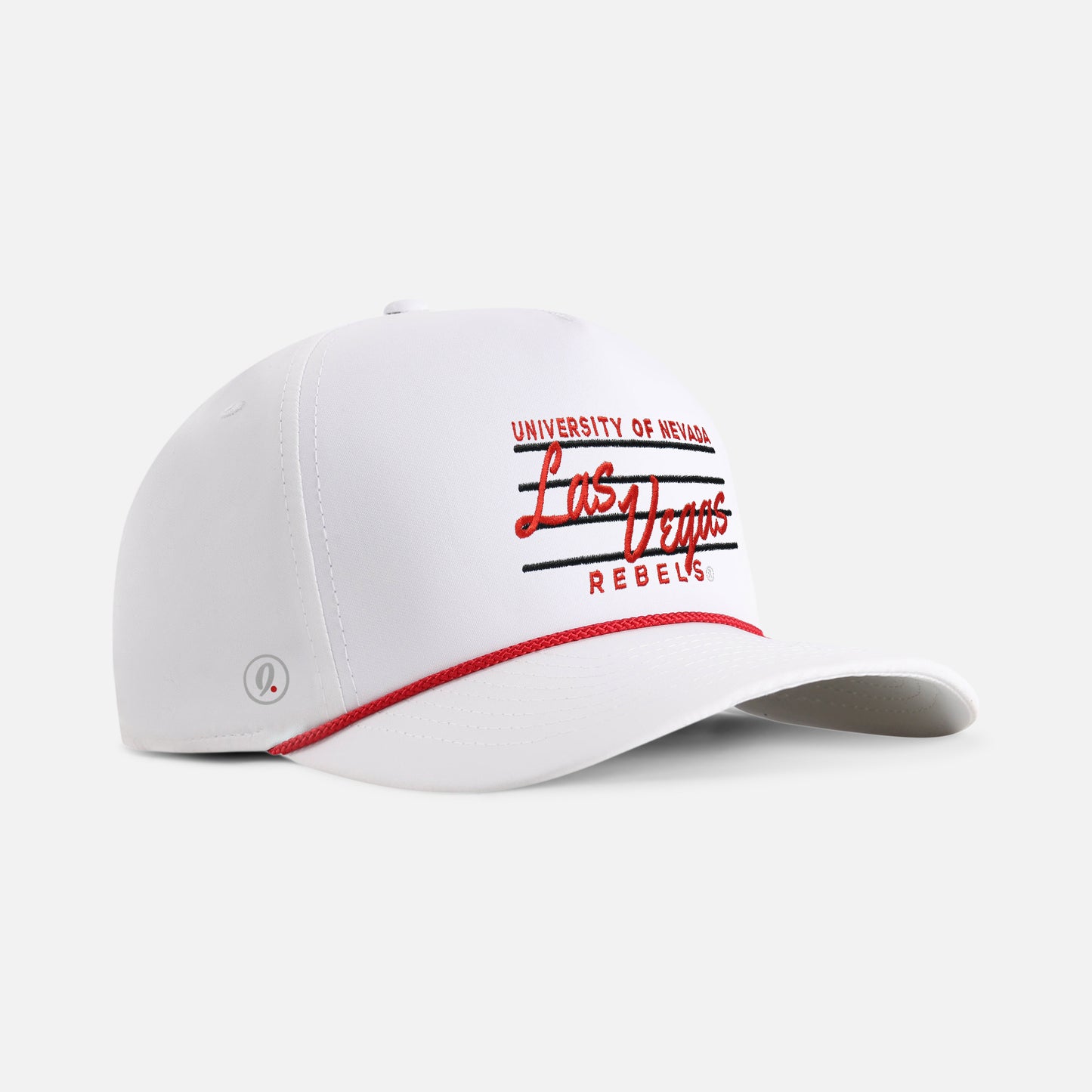 | Color: White w/ Red & Black Rope