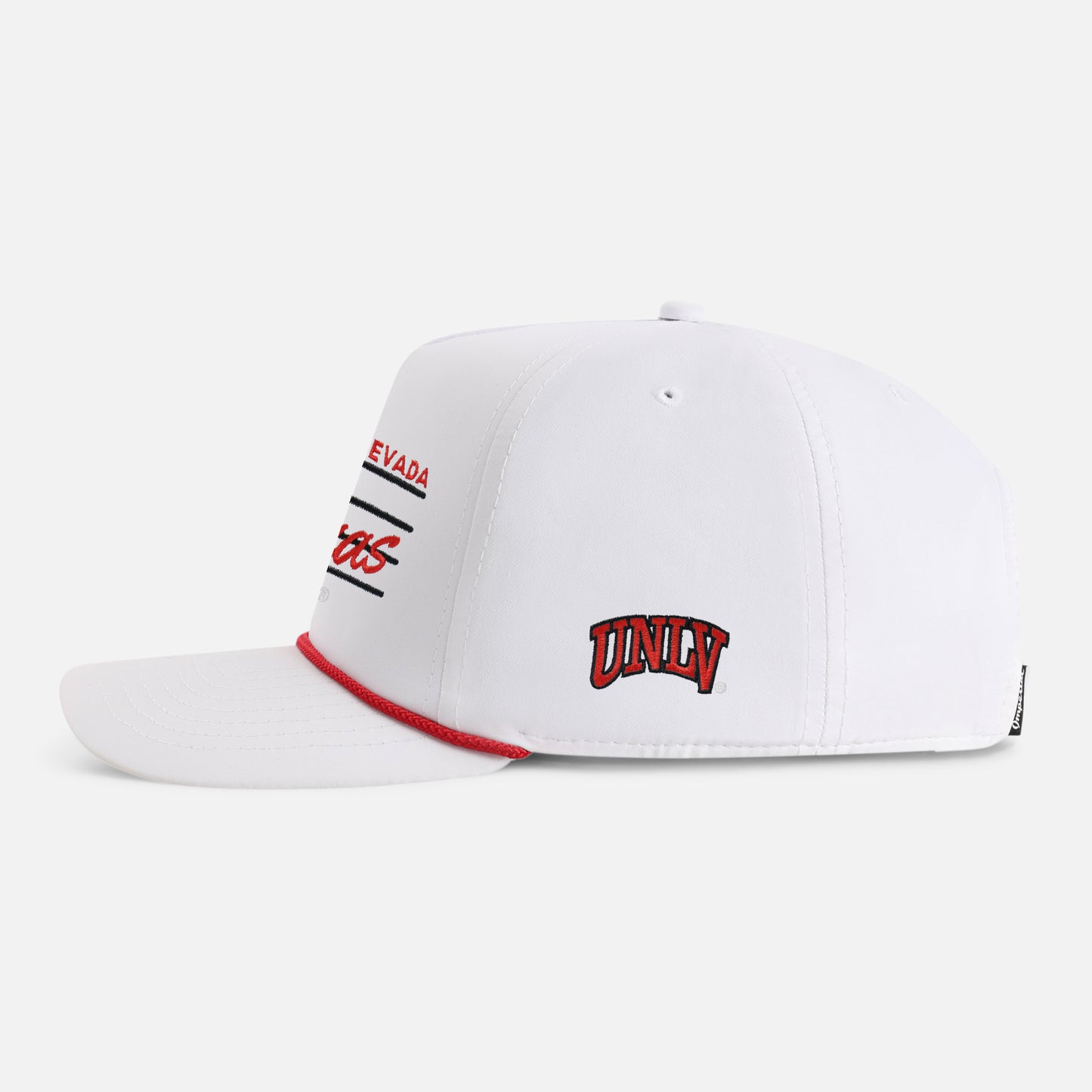 | Color: White w/ Red & Black Rope
