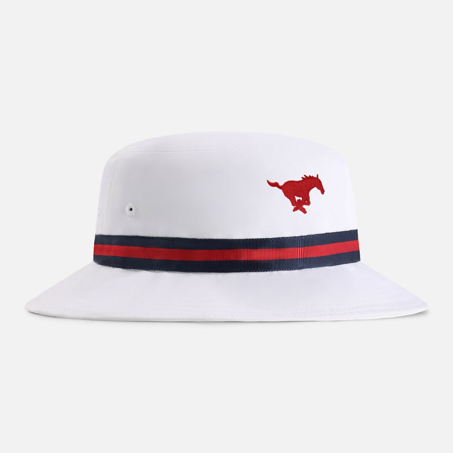 | Color: White w/ Navy / Red / Navy Band