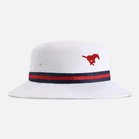 | Color: White w/ Navy / Red / Navy Band
